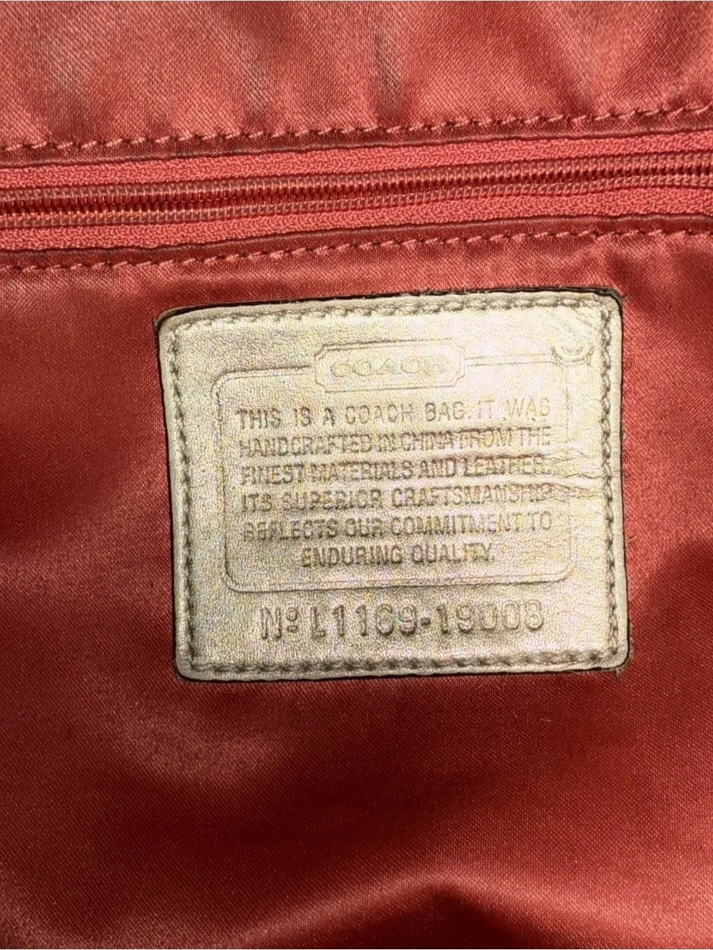 Rare Y2K Coach Metallic Whipstitch Leather Shoulder Bag Platinum Vintage READ - Picture 9 of 11
